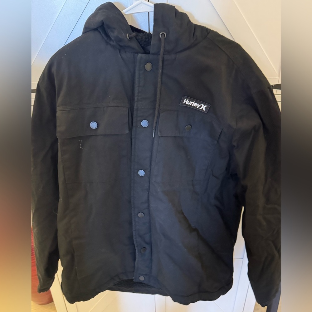 Hurley Sherpa Hooded Jacket – Black – Men’s XXL Worn once